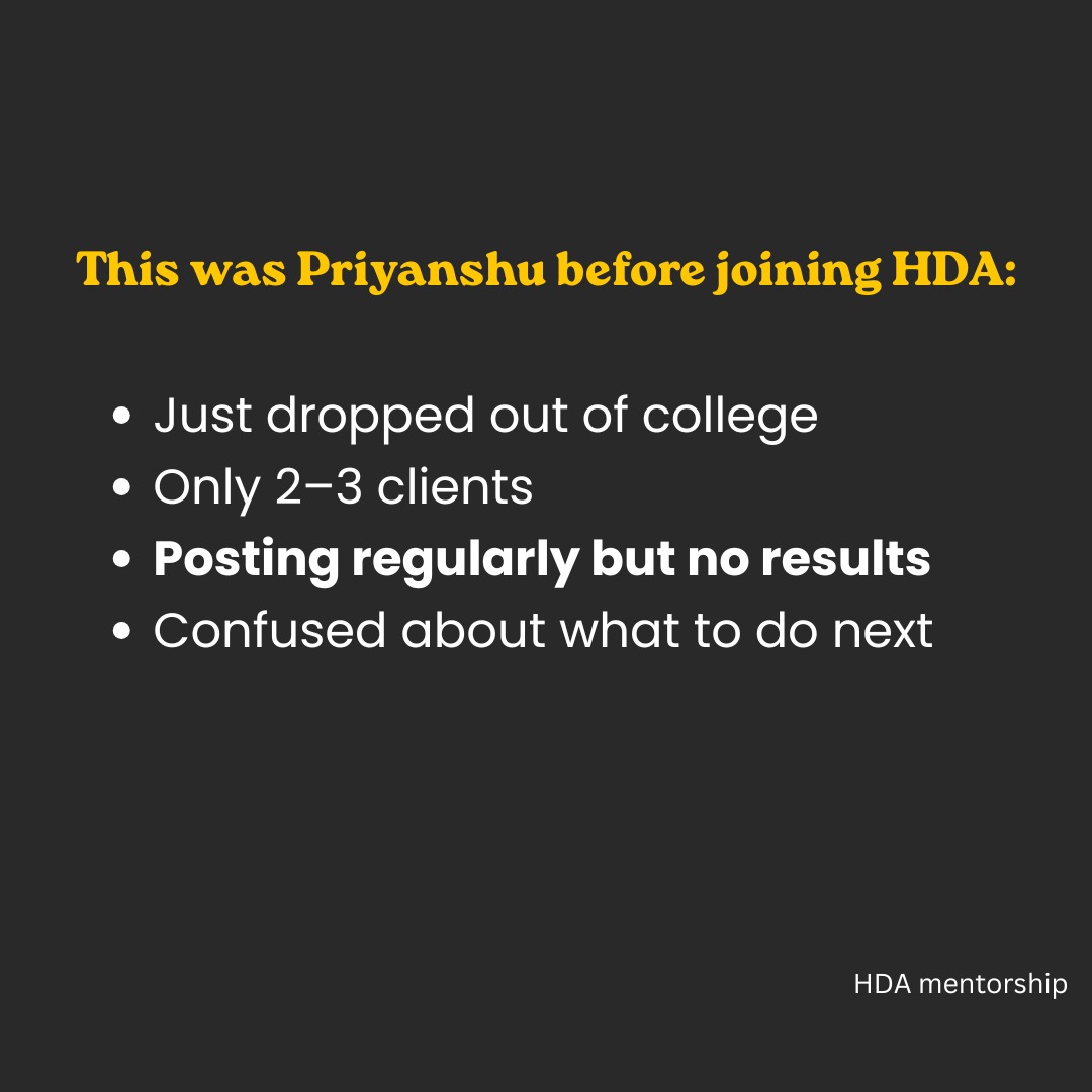 This was Priyanshu before joining HDA