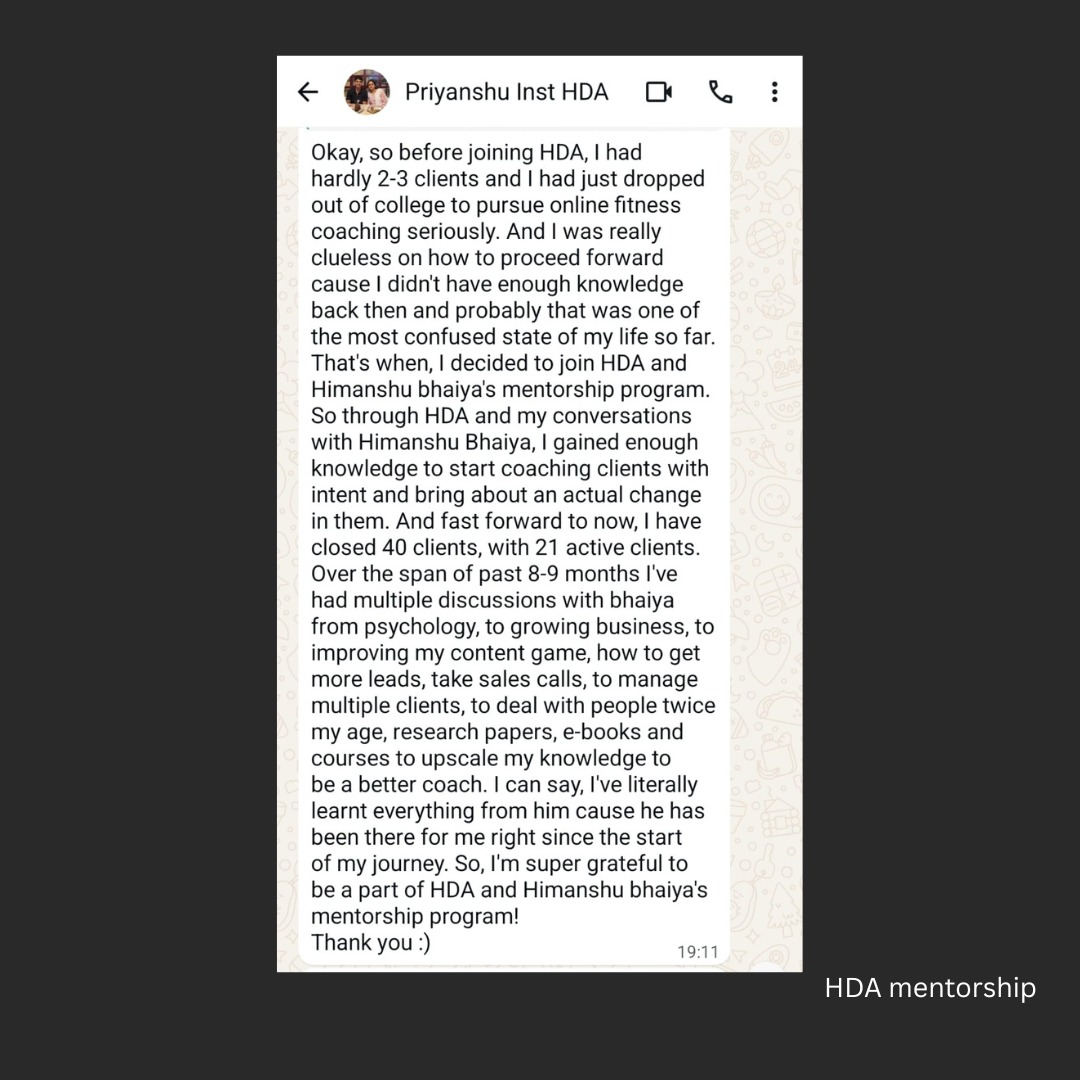 Priyanshu's testimonial